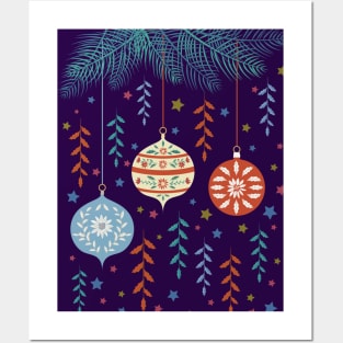 Folk Art Christmas Ornaments Posters and Art